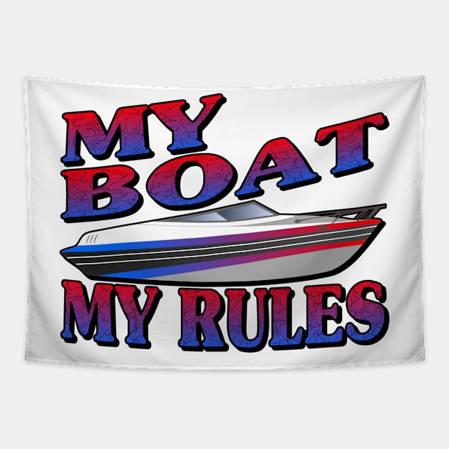 Boat Captain Yacht Boater Motorboat Rules Tapestry by Monstershirts