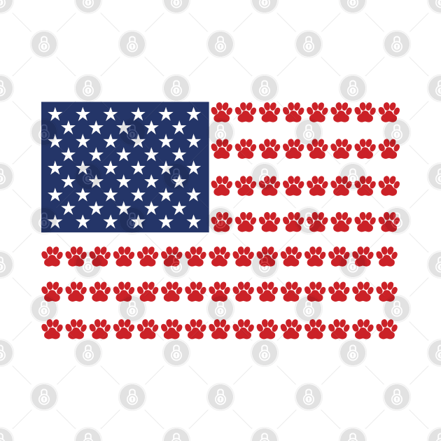 Paw Print American Flag by Venus Complete