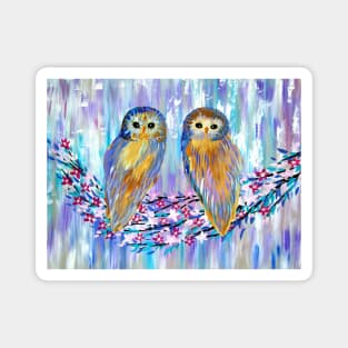 Watercolor Owls Magnet