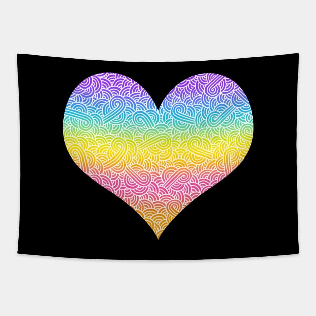 Ombré gender non-binary flag heart Tapestry by Savousepate