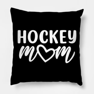 Hockey Mom Heart White Pillow