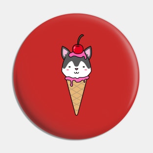 Ice Cream Doggo - Hamish the Husky Pin