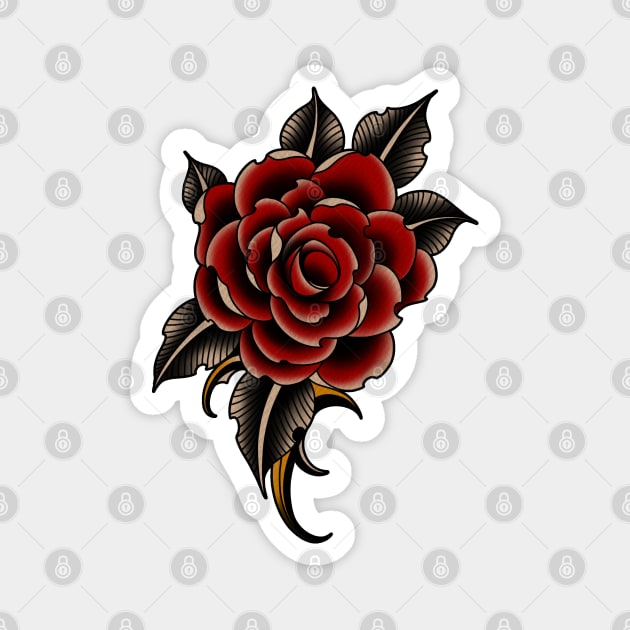 Rose Traditional Tattoo Magnet by Halfsleeper