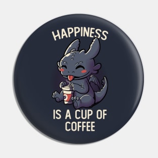 Happiness Is A Cup Of Coffee Funny Cute Gift Pin