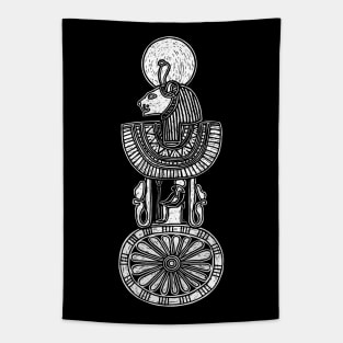 Ancient Egyptian Menat Counterweight with Sekhmet Lion Goddess Figure Tapestry