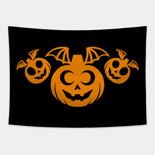 Vampire Pumpkin Flock Tapestry by OdinUnger