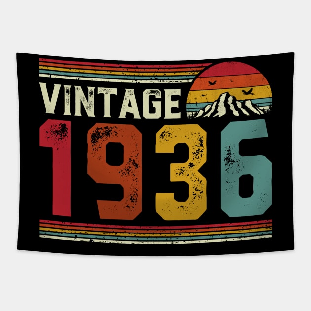 Vintage 1936 Birthday Gift Retro Style Tapestry by Foatui