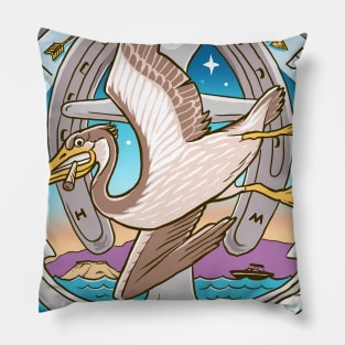 Elephant Butte Brown Pelican Pillow