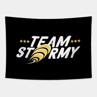 Team Stormy Daniels I Am With Her White Yellow Logo Typography Tapestry