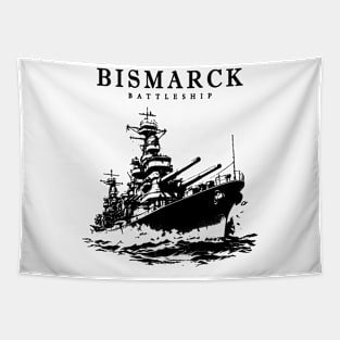 Bismarck Battleship Vintage Tapestry