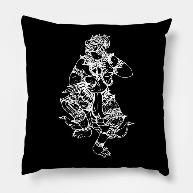 Hanuman Spiritual Abstract Image Pillow by VintCam