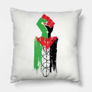 Palestinian Resistance - Free Palestine, Human Rights, Raised Fist, Anti Colonial, Anti Imperialist Pillow