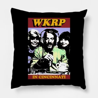 pop art wkrp in cincinnati radio station Pillow