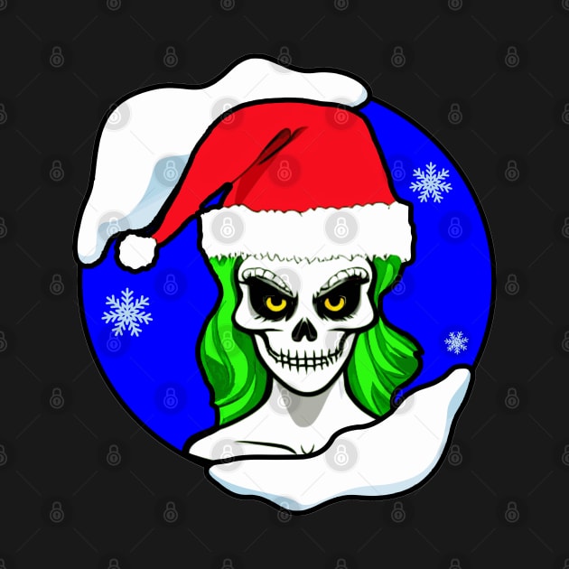 Christmas Skeleton Skull Girl by Nuletto