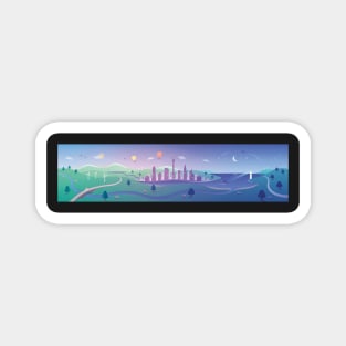 Day to Night Landscape Panorama Magnet