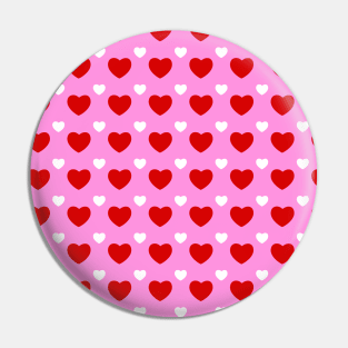 Red and White tiny hearts pattern Pin