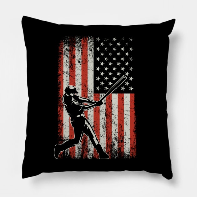 USA Baseball Flag Pillow by ryanjaycruz