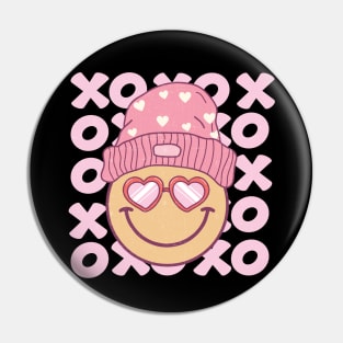 Smile Face Smiley XOXO Valentines Day Pin