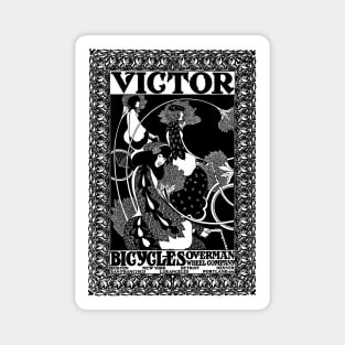 Women Ride Victor Bicycles, Art Nouveau 1895, Will Bradley Magnet