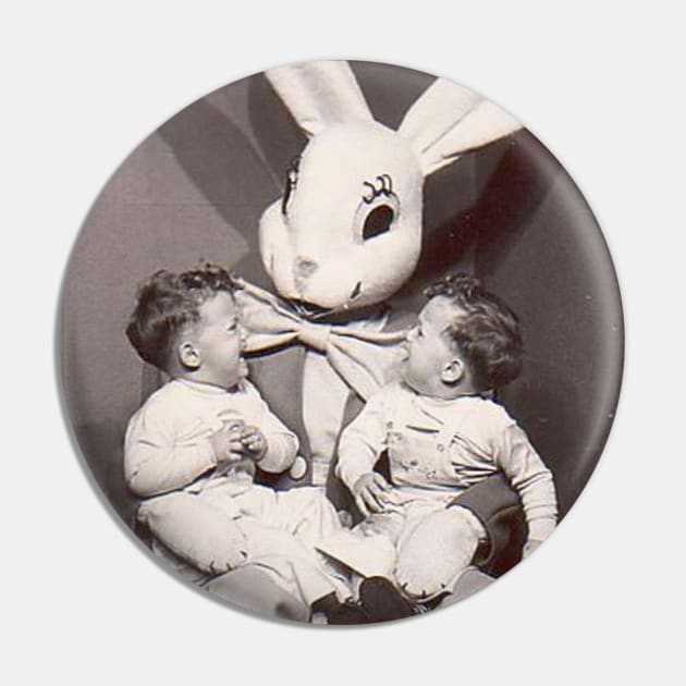 Evil Easter Bunny with twins Pin by Tainted