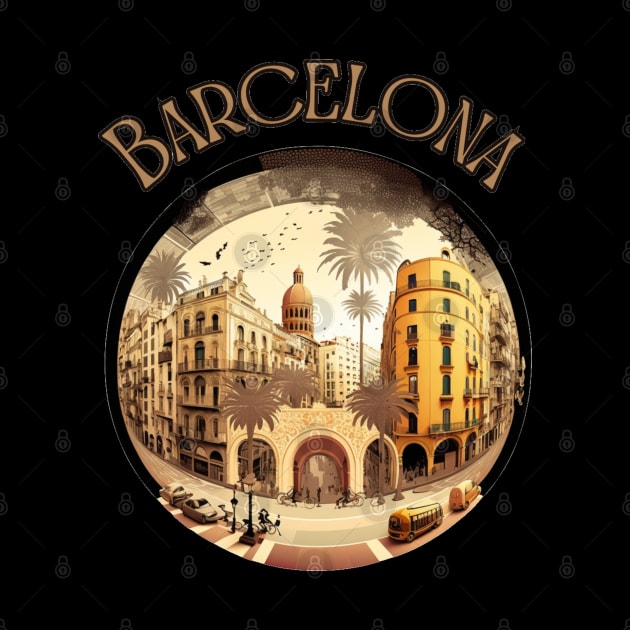 Barcelona Spain Travel Street Art - Retro Vintage by stickercuffs