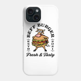 Mascot cow burger combination Phone Case