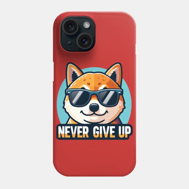 Never Give Up Shiba Inu Phone Case by Plushism