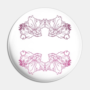 Beautiful pinky flowers line art Pin