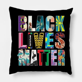 Black Lives Matter Mural Art Pillow