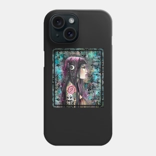 Rose Tattoo Fantasy Contemporary Art by Molly Harrison Phone Case