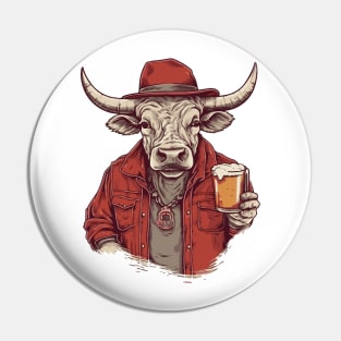 Bull and beer Pin
