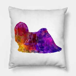 Lhasa Apso in watercolor Pillow