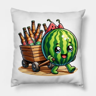 Watermelon Beer Wagon - The Refreshing Party Rollout Pillow