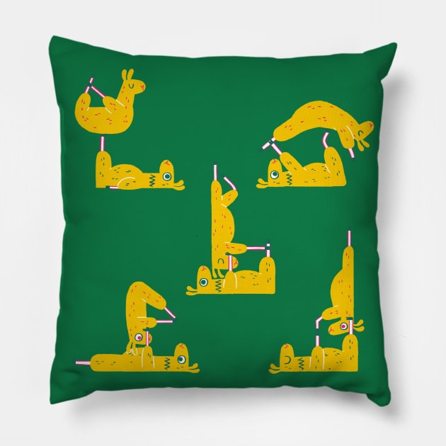 Yoga Llamas Pillow by GiuliaM