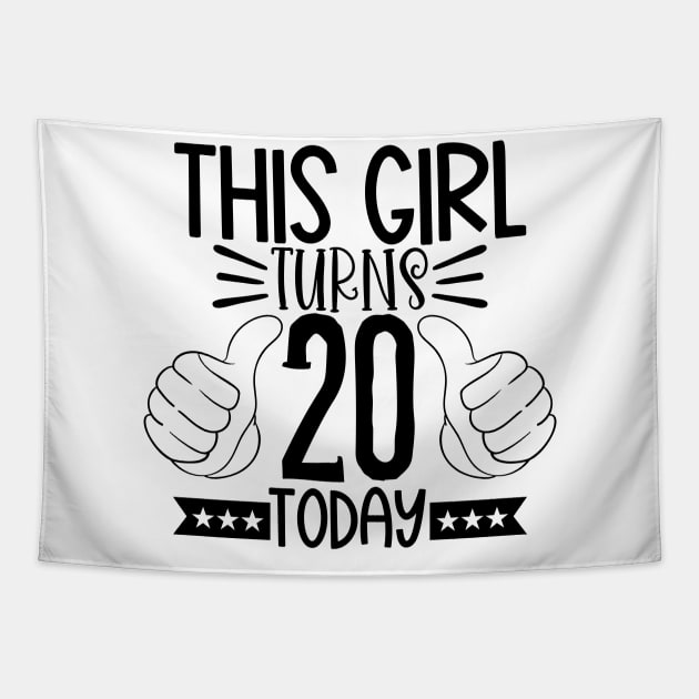 This girl turns 20 today Tapestry by Coral Graphics