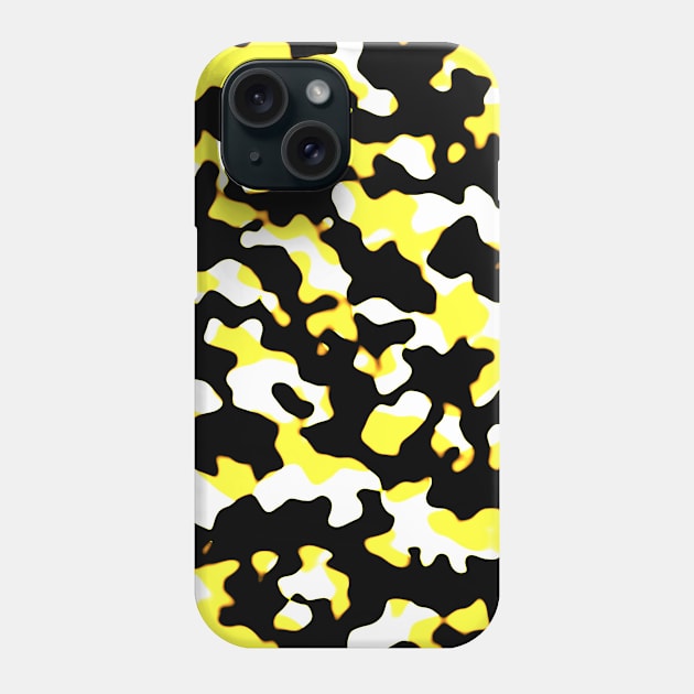 Yellow White and Black Camo pattern Phone Case by InspiredCreative