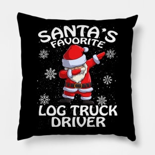 Santas Favorite Log Truck Driver Christmas Pillow