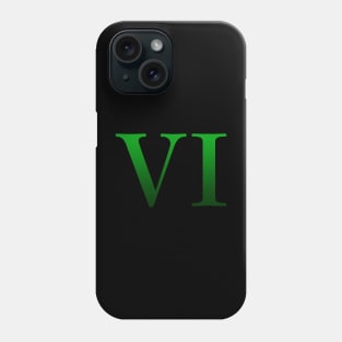 Green Roman Numeral 6 VI Phone Case