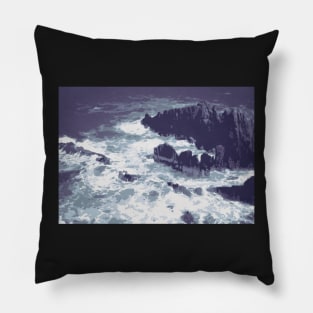 Ocean with Rocks and Waves Pillow