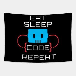 Eat Sleep Code Repeat Tapestry