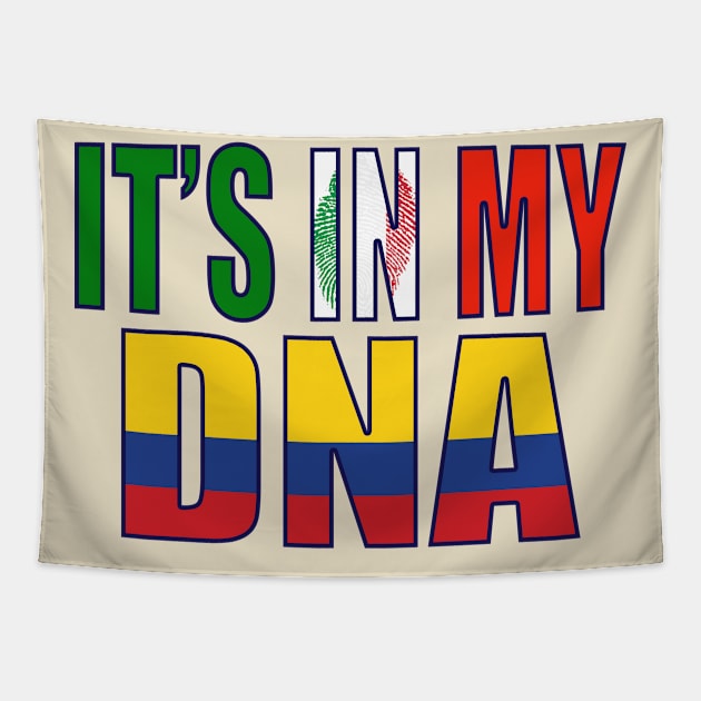 Colombian And Italian DNA Mix Flag Heritage Gift Tapestry by Just Rep It!!