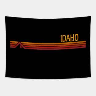 Retro vintage Idaho mountain and stripes design Tapestry