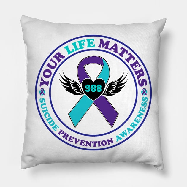 Suicide Prevention Awareness Semi-Colon Mental Health Pillow by everetto