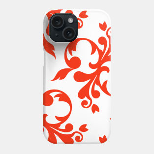 Red Abstract Victorian Flower Pattern Phone Case