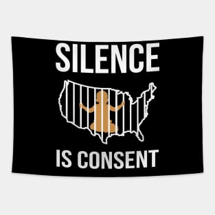 Silence is Consent Babies in Cages Tapestry