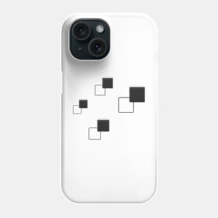 Squares Abstract Art Emboss Black Phone Case