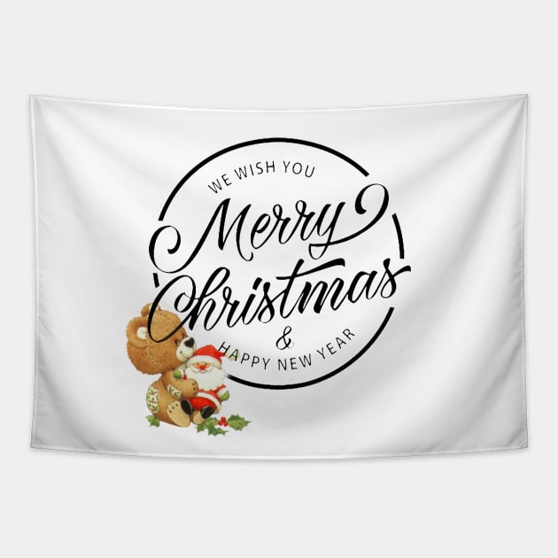 Merry Christmas Tapestry by SAN ART STUDIO 