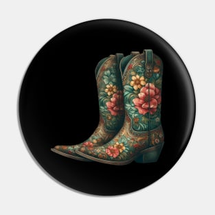 cowboy boots with flowers Pin