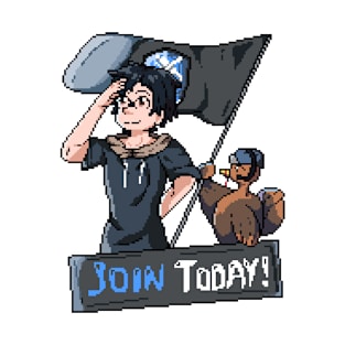 Join Today! (Pixel Art Version) Sticker T-Shirt