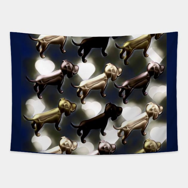 3D Black and Gold Dogs Tapestry by KultakalaSPb-Design